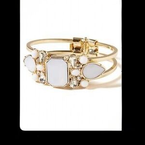 Multi stone milk and honey bangle